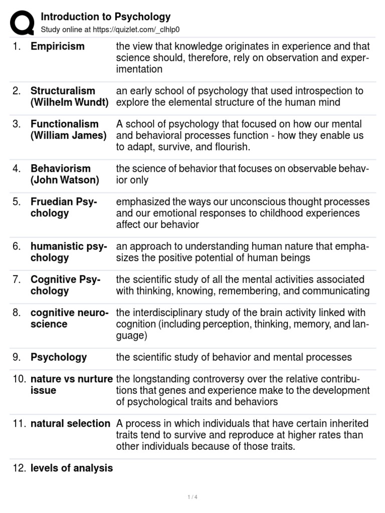 Introduction To Psychology | PDF | Psychology | Cognition