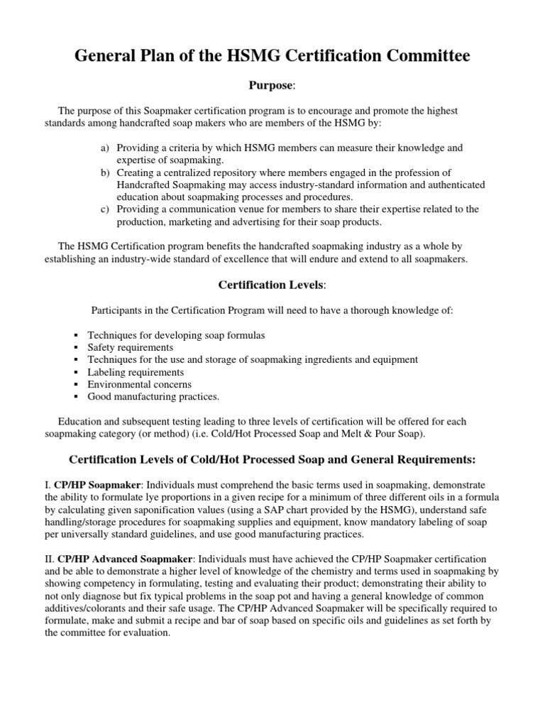 Certification Program Soap Guild PDF Soap Professional Certification