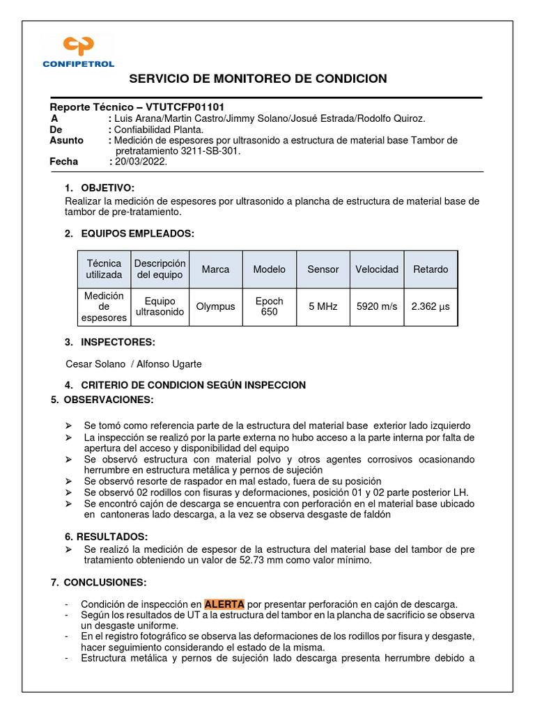 Inspección Ultrasonido SB-301 | PDF | Ingeniería mecánica