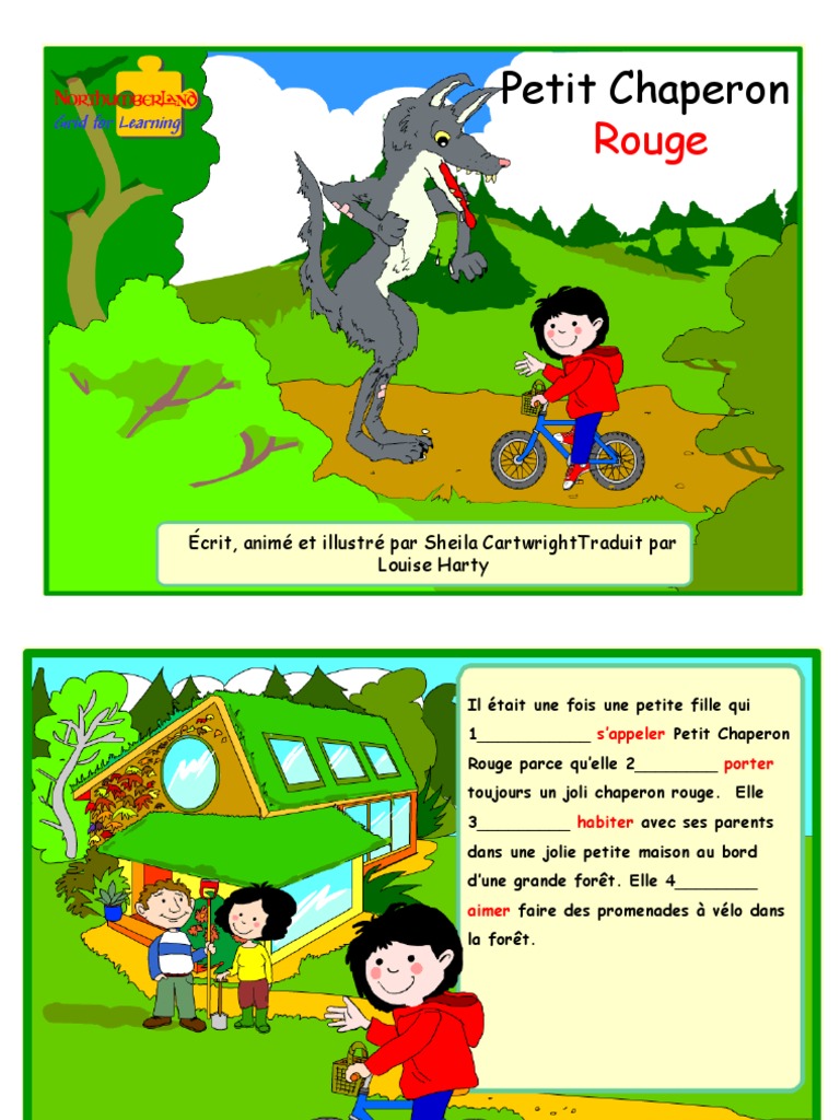 Chaperon rouge gap fill pdf le petit chaperon rouge