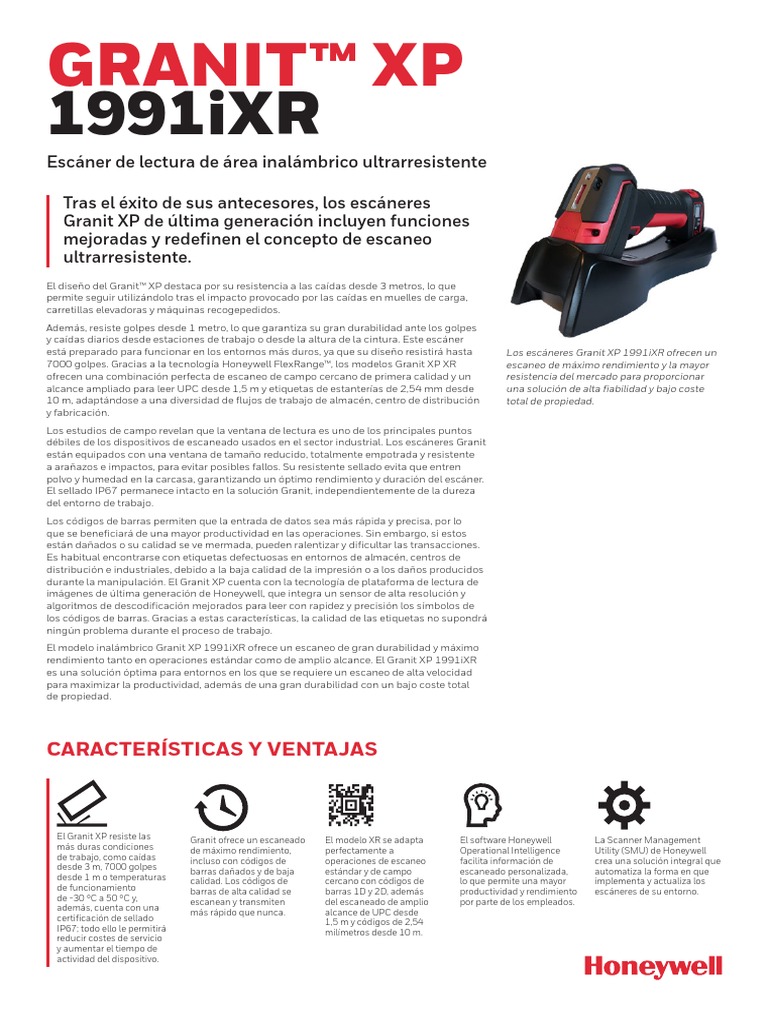 Granit XP 1991ixr Scanner - Data Sheet Es | PDF | Escáner de imagen ...