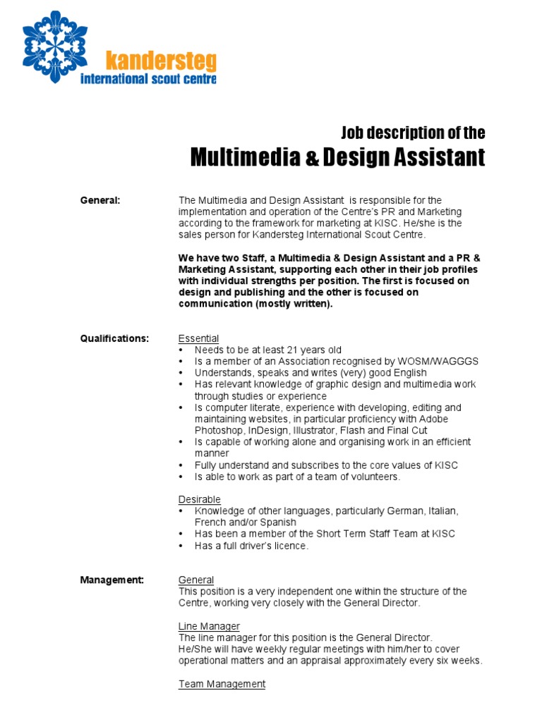 JD MultimediaDesignAssistant 11 | PDF | Multimedia | Marketing