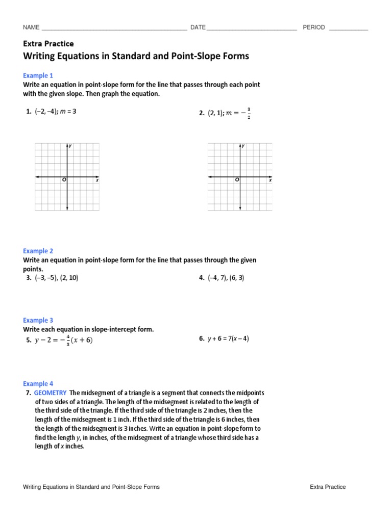 Alg+Lesson+5-2+Extra+Practice AK | PDF | Line (Geometry) | Elementary ...
