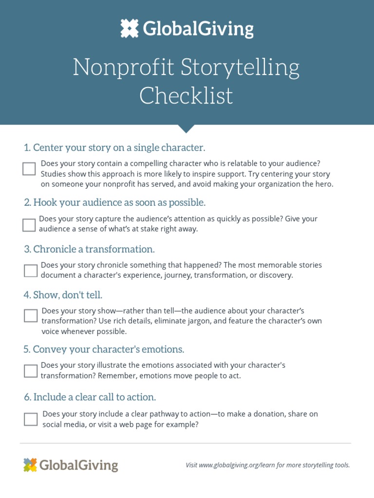 Nonprofit Storytelling Checklist | PDF