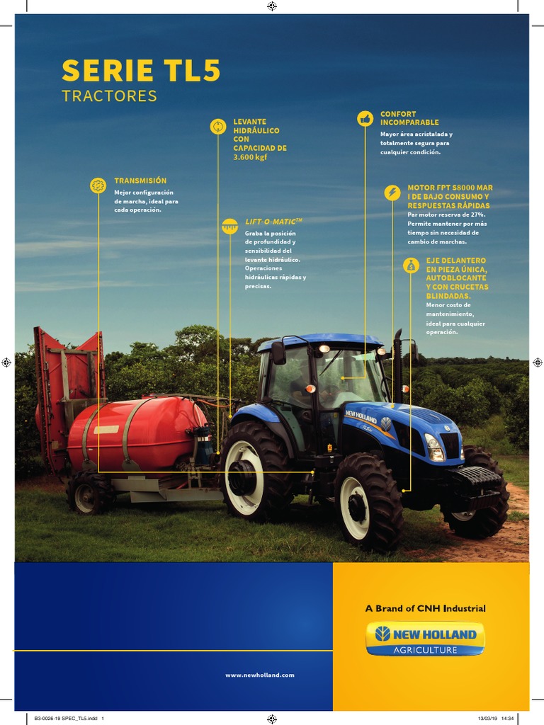 Especificaciones Técnicas TL5 New Holland | PDF | Vehículos de ruedas ...