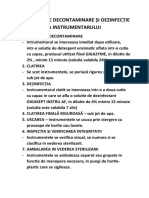 Protocol de Decontaminare Și Dezinfecție A Instrumentarului