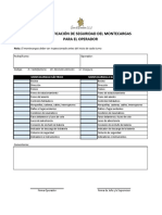 Checklist de Verificación de Seguridad Del Montecargas