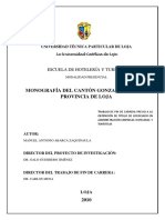 Monografía Del Cantón Gonzanamá de La Provincia de Loja