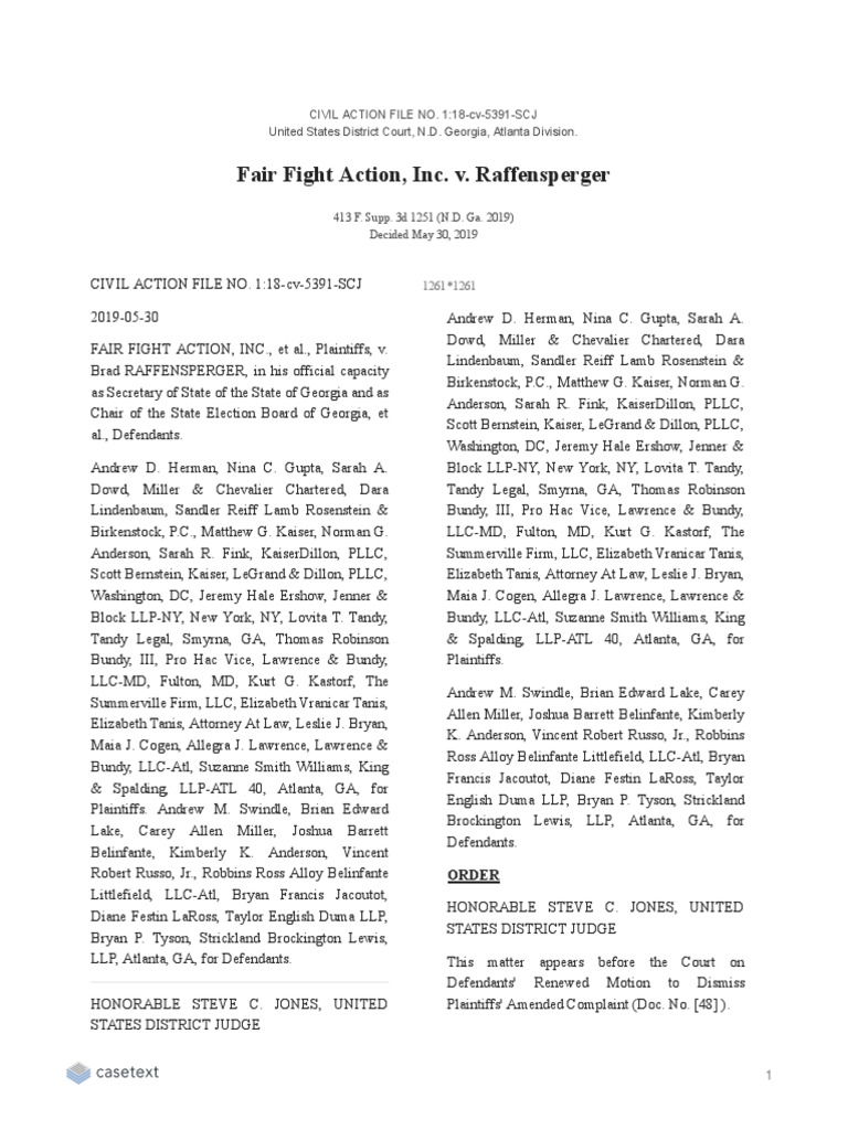 Fair Fight Action, Inc. v. Raffensperger PDF Standing (Law) Mootness