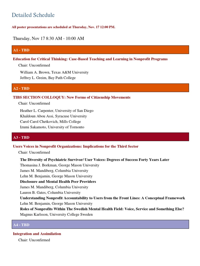 Draft Schedule 2011 | Download Free PDF | Nonprofit Organization ...