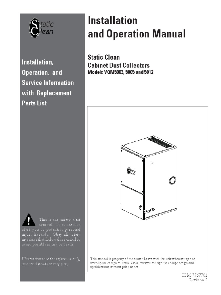 WebVac Dust Collector Manual | PDF | Duct (Flow) | Electrical Wiring