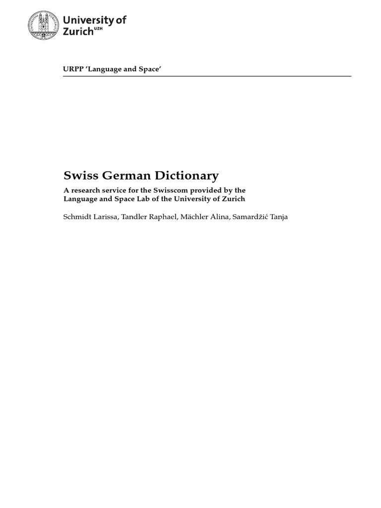 Swisscom Dictionary Part1 | PDF | German Language | Vowel