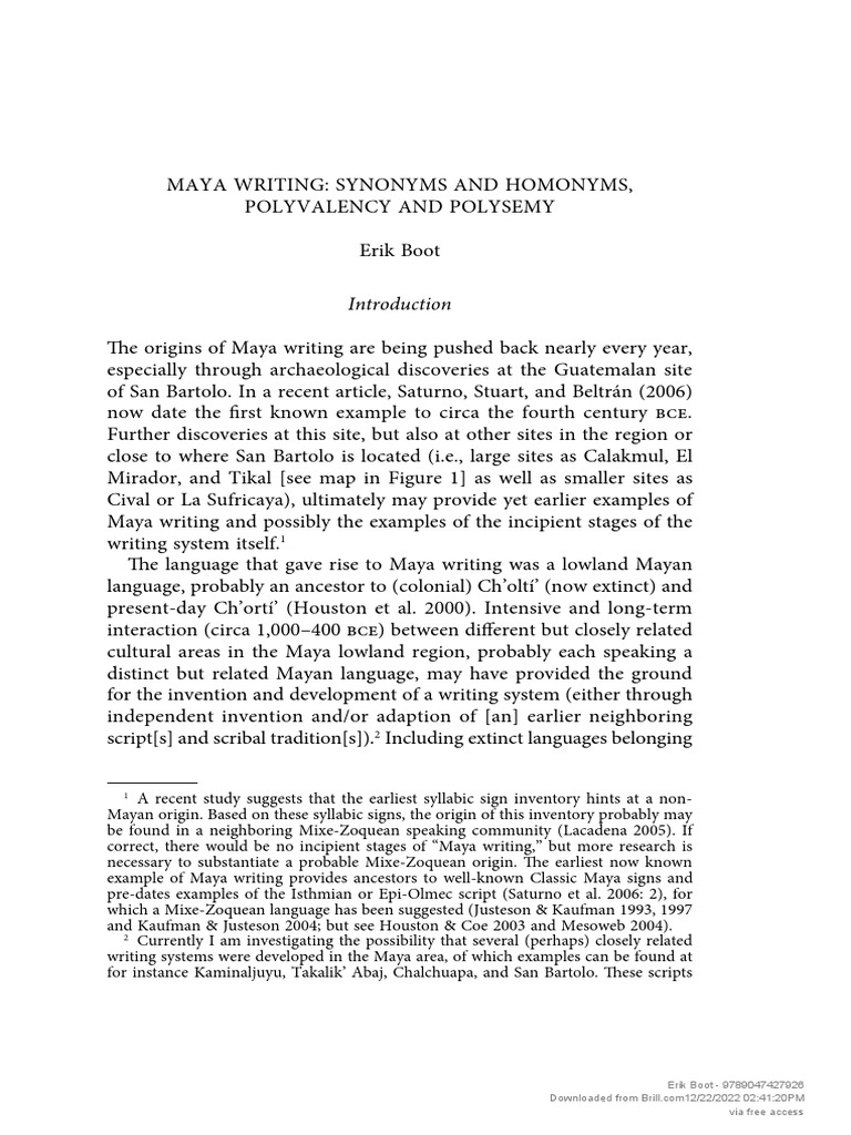 Maya Writing: Synonyms and Polysemy | PDF | Maya Civilization | Writing
