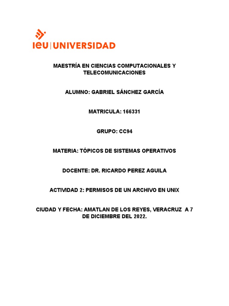 Permisos de Archivos en Unix/Linux | PDF | Archivo de computadora | Unix