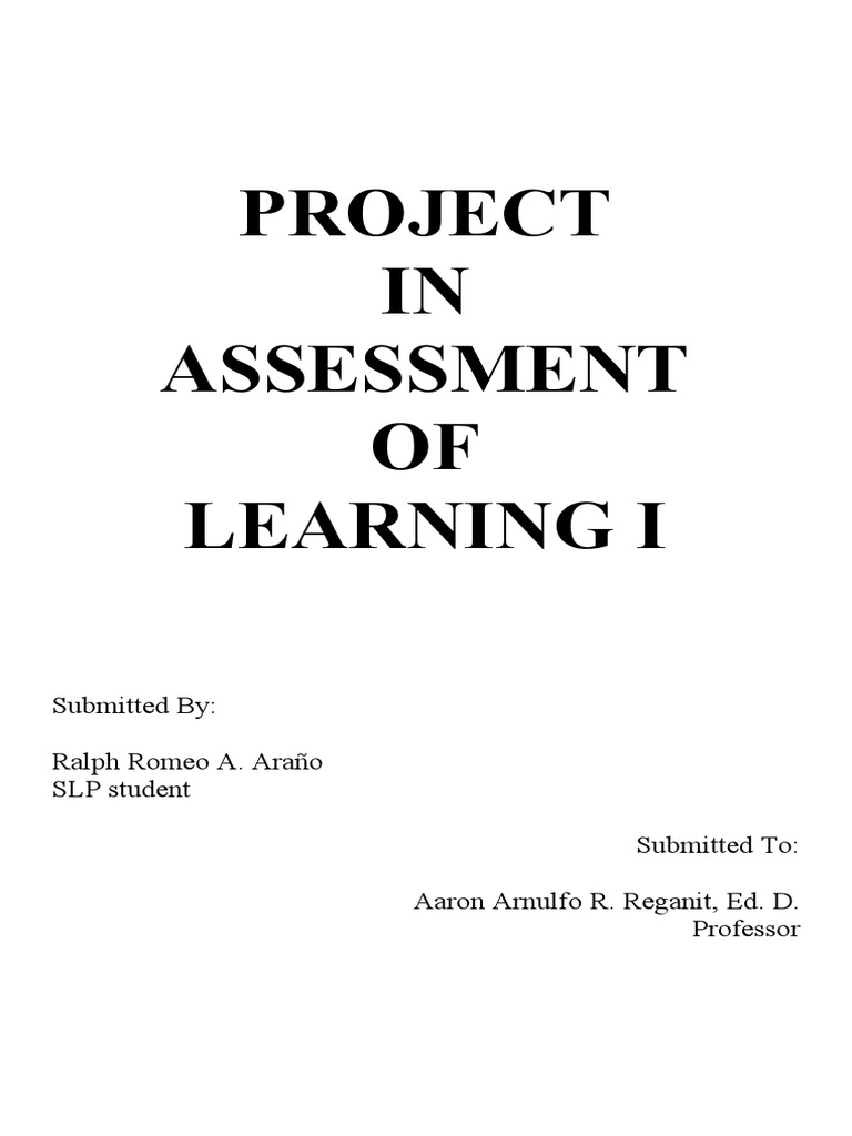 Learning Assessment Project Overview | PDF