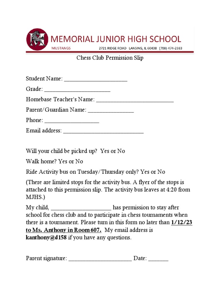 AFTER SCHOOL CLUB PERMISSION SLIP TEMPLATE PDF intelligence overview
