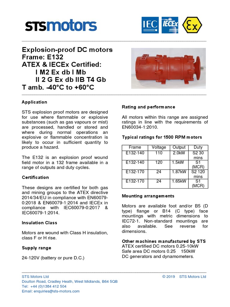 ATEX IECEx - E132 Frame | PDF | Manufactured Goods | Electric Power