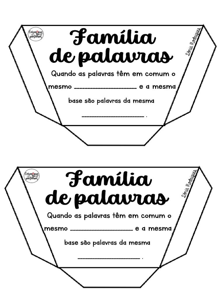 Famílias de palavras: Como identificar palavras relacionadas com base ...