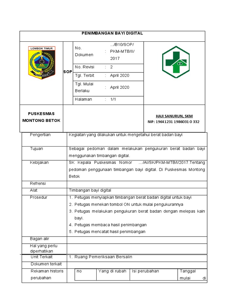 SOP Timbangan Digital