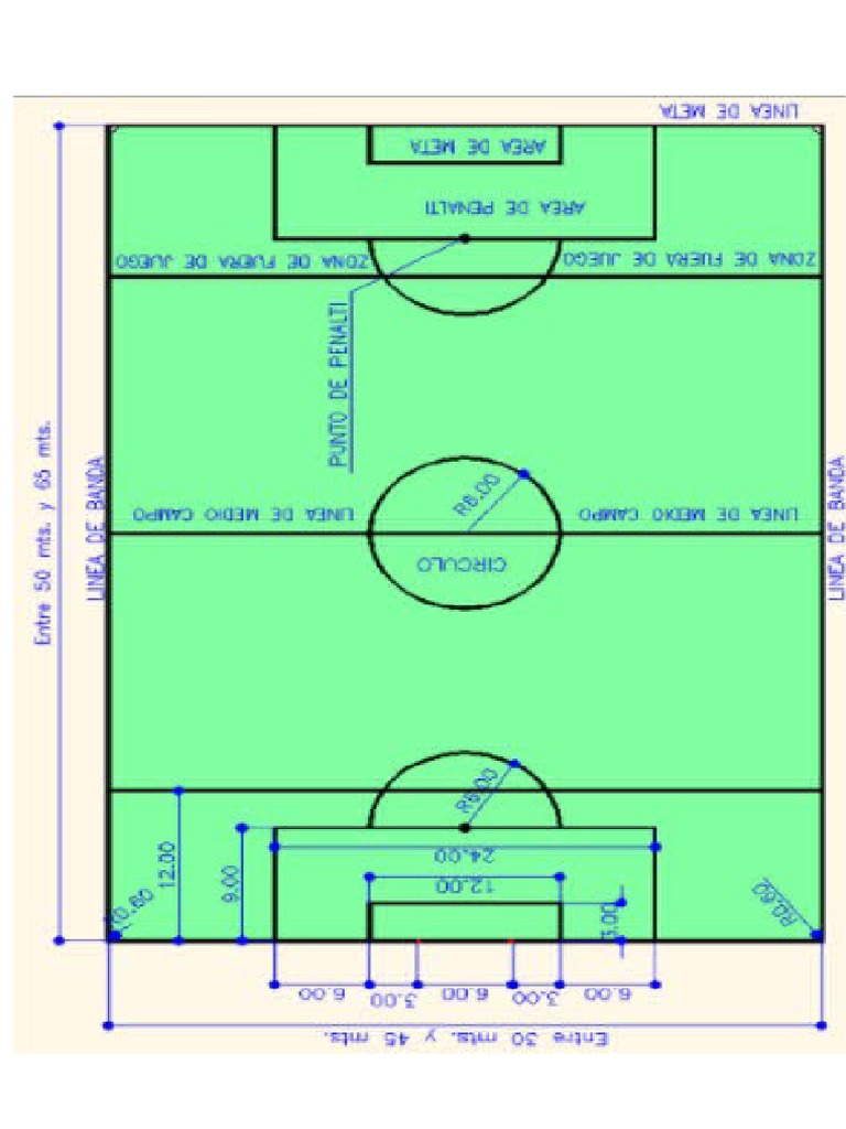 Cancha de Futbol Con Sus Medidas | PDF