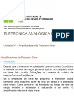 Unidade IV – Amplificadores de pequeno sinal