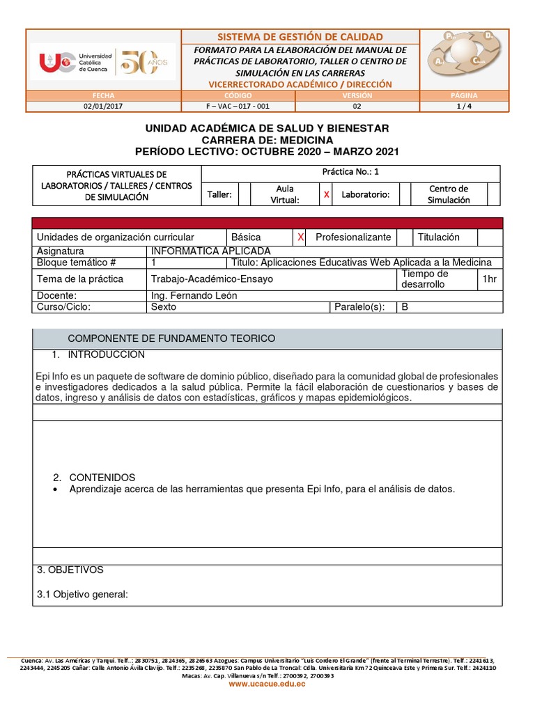 Práctica Epi Info | PDF | Simulación | Science