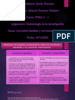 Cuadro Comparativo Sobre La Corriente Idealista y La Corriente Materialista