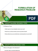 FOrmulation of Research Problem