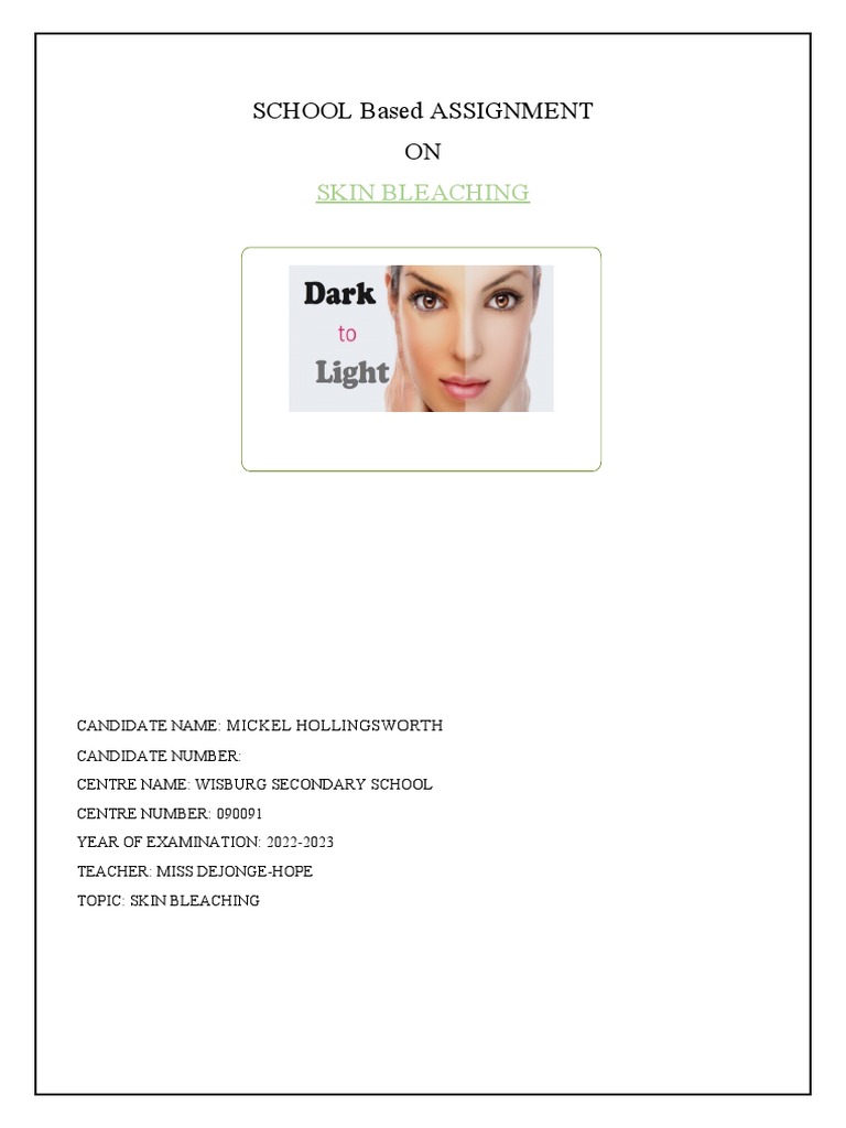 School Base Assignment - English Language | PDF | Skin