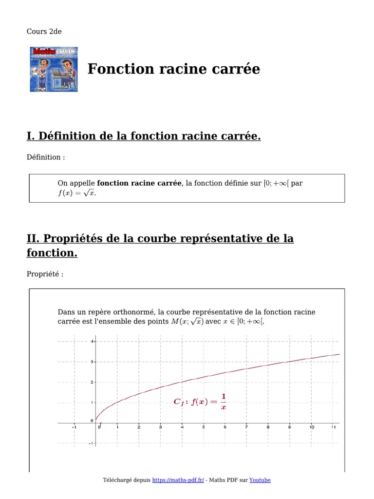 Courbe de la fonction racine carrée | PDF