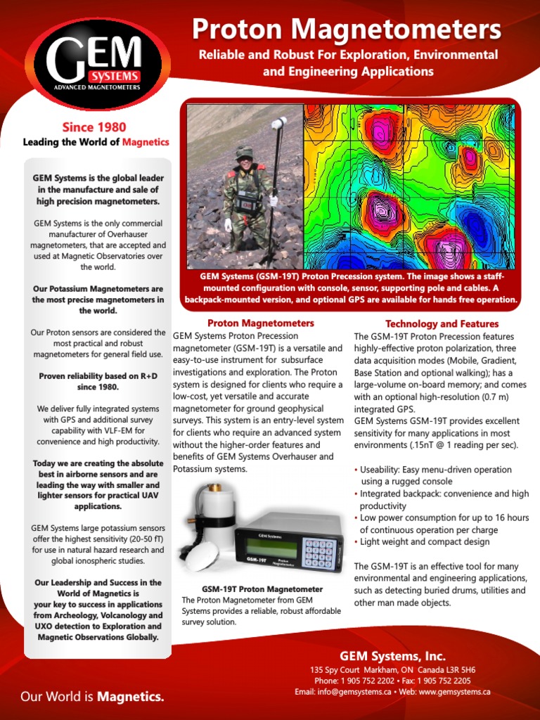 GEM Systems GSM-19T Magnetometer Overview | PDF | Magnetometer ...