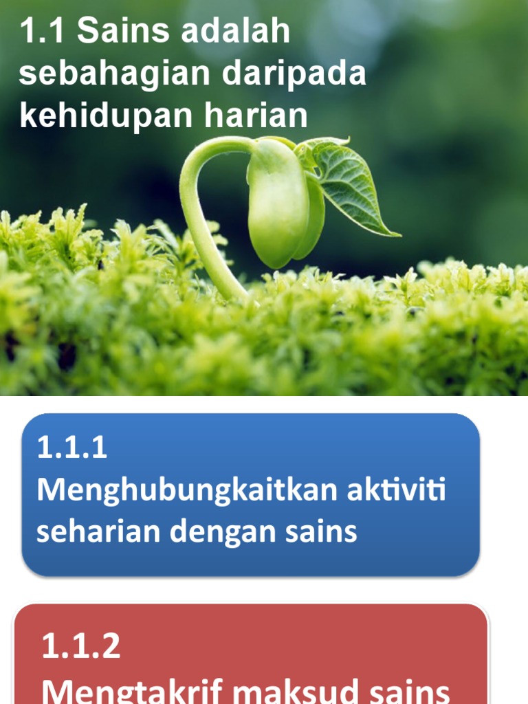 1.1 Sains Adalah Sebahagian Daripada Kehidupan Harian | PDF