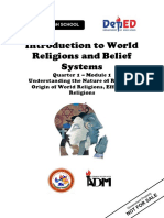WRBS11 - Q1 - Mod1 - Understanding The Nature of Religion Origin of Religions Effects of Religions