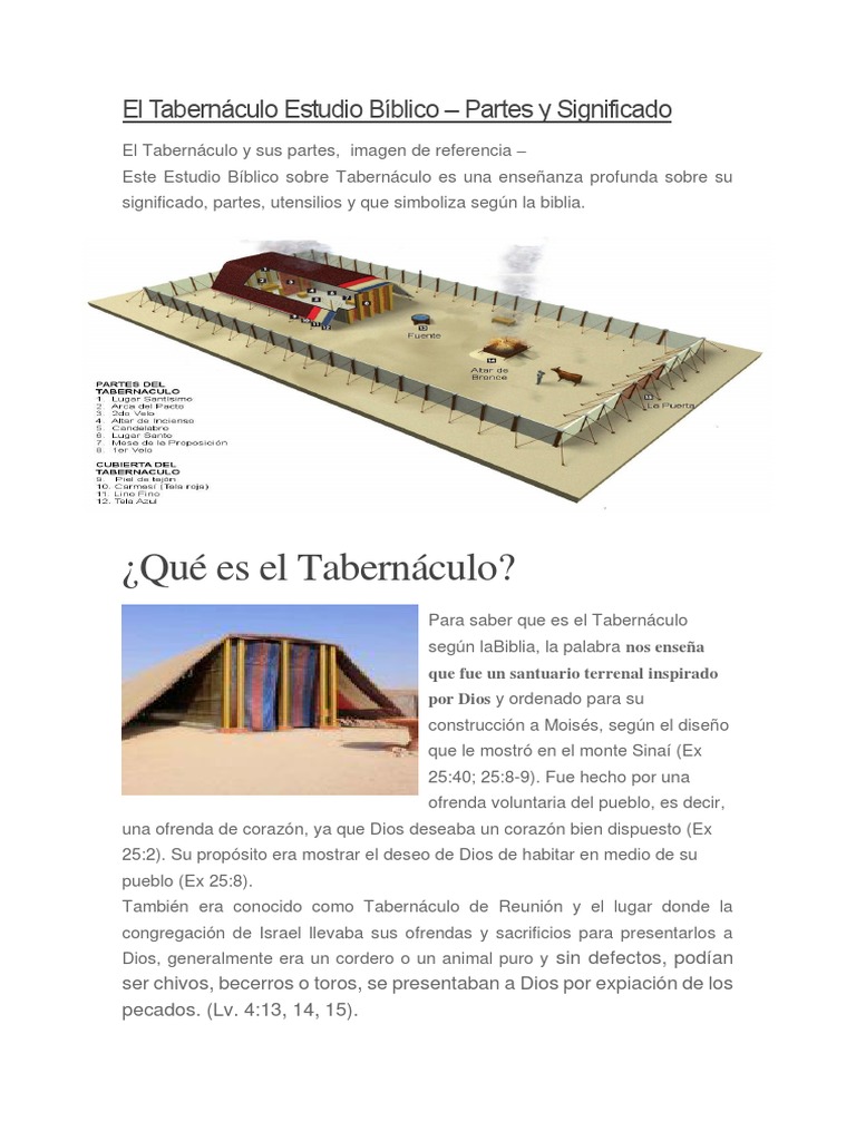 Estudio del Tabernáculo: Partes y Significado | PDF | David | Alejandro ...