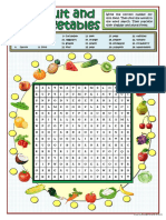 Fruit and Vegetables Wordsearch