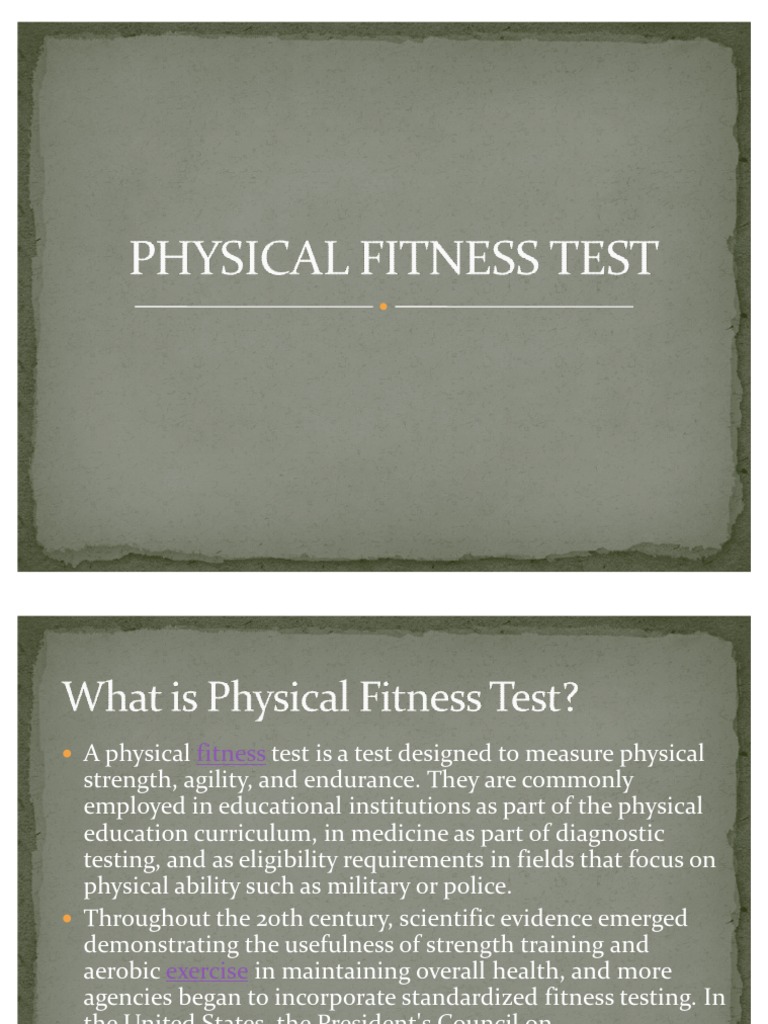 Physical Fitness Test Physical Fitness Flexibility (Anatomy)