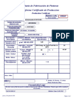 Informe Certificado de Produccion Planta de Fabricación de Pinturas