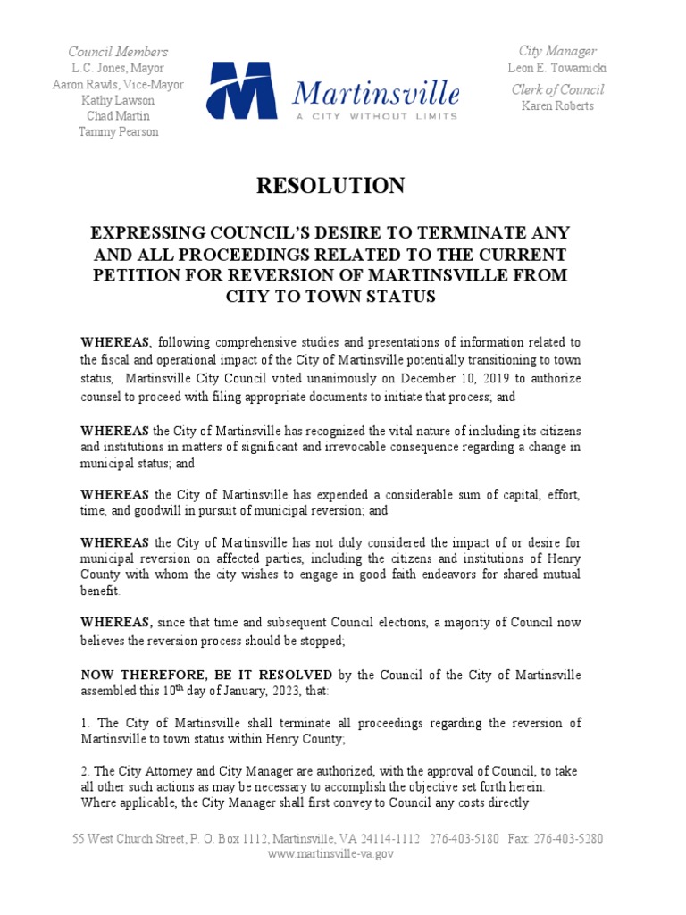 Martinsville Council Reverses Town Status | PDF | Justice | Crime ...
