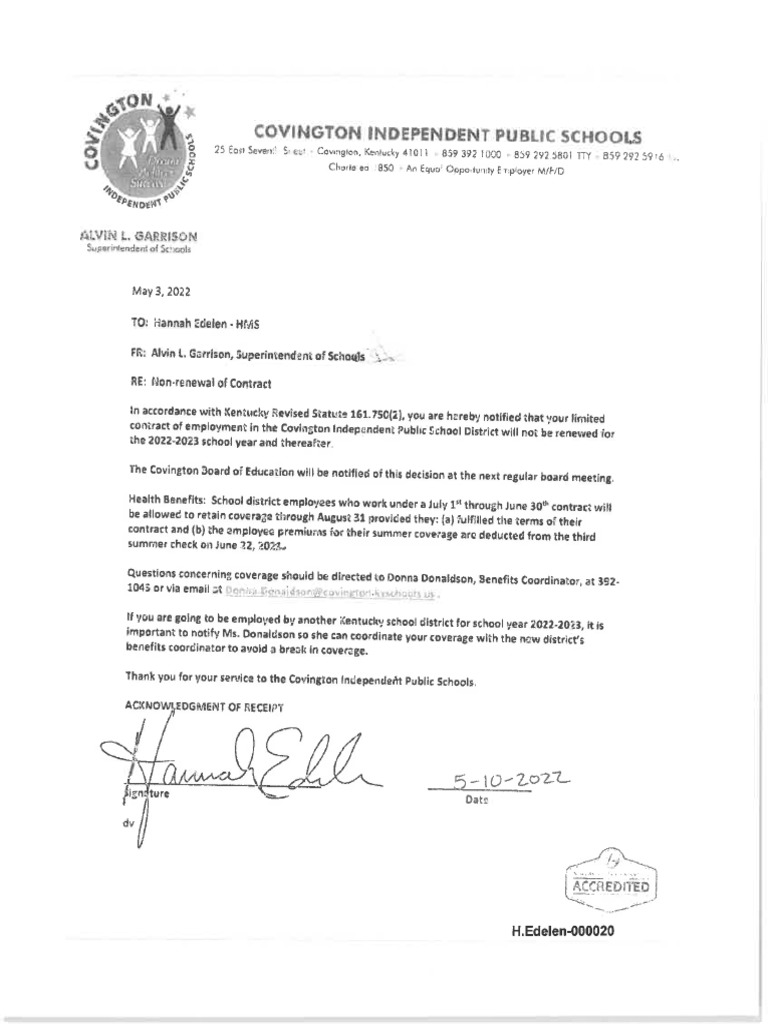 Records From Covington Independent Public Schools PDF