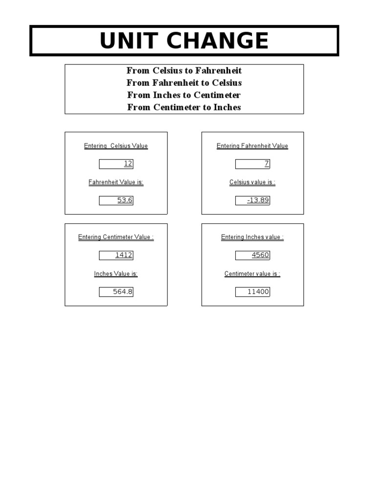 Unit Change | PDF