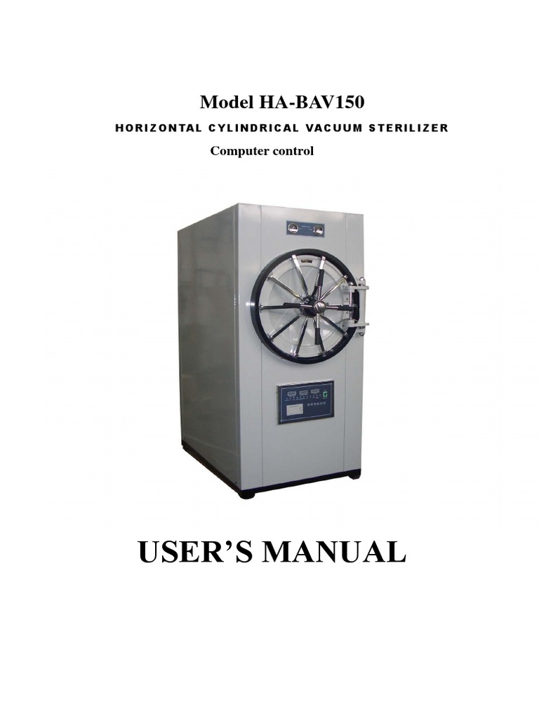 User Manual Autoclave HaBav150 PDF Sterilization (Microbiology