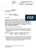 Respuesta solicitud subsidio vivienda desplazados 2007