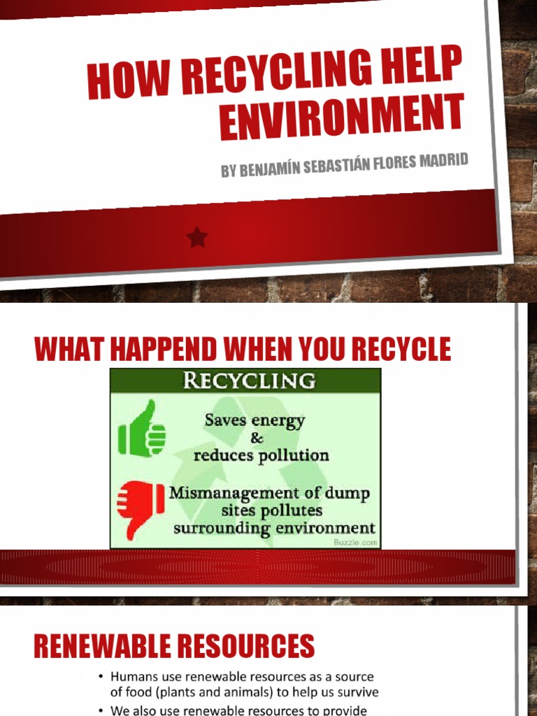 How Recycling Help Environment, Benjamin Flores PDF