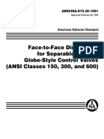 Face-to-Face Dimensions For Separable Flanged Globe-Style Control Valves (ANSI Classes 150, 300, and 600)