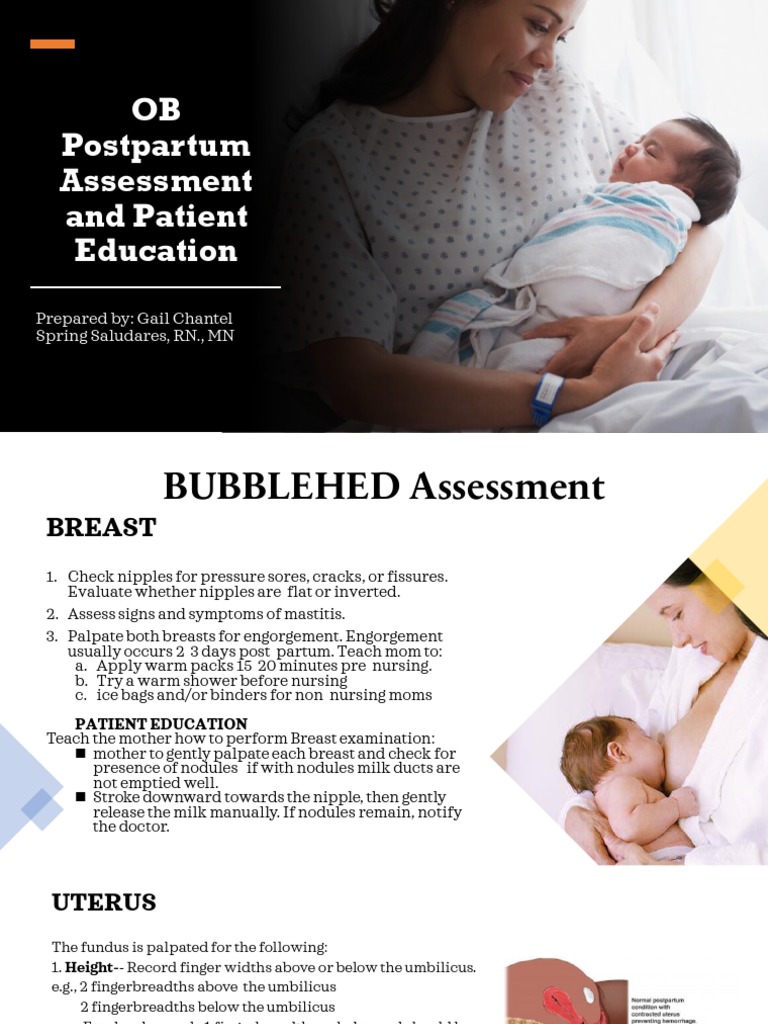 Postpartum Assessment and Education Guide | PDF | Medical Specialties ...