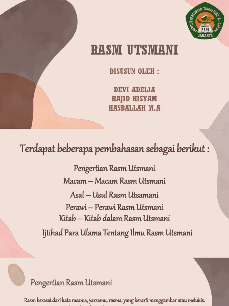 Sejarah dan Pengertian Rasm Utsmani | PDF | Sejarah