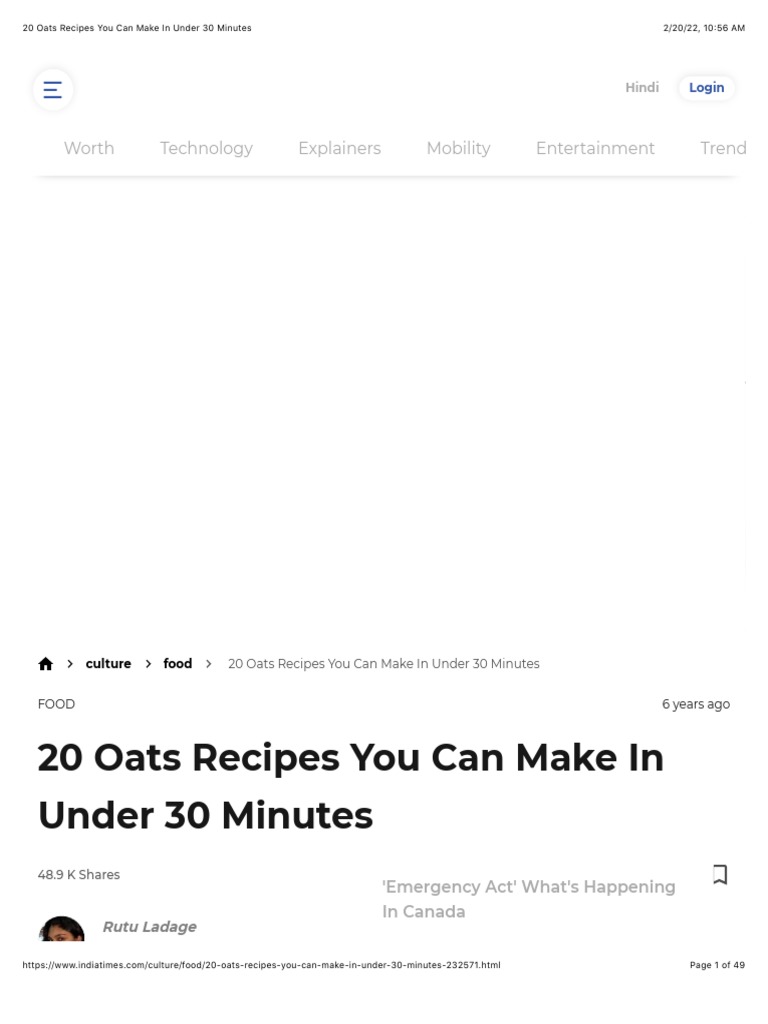 20 Oats Recipes You Can Make in Under 30 Minutes PDF Waffle