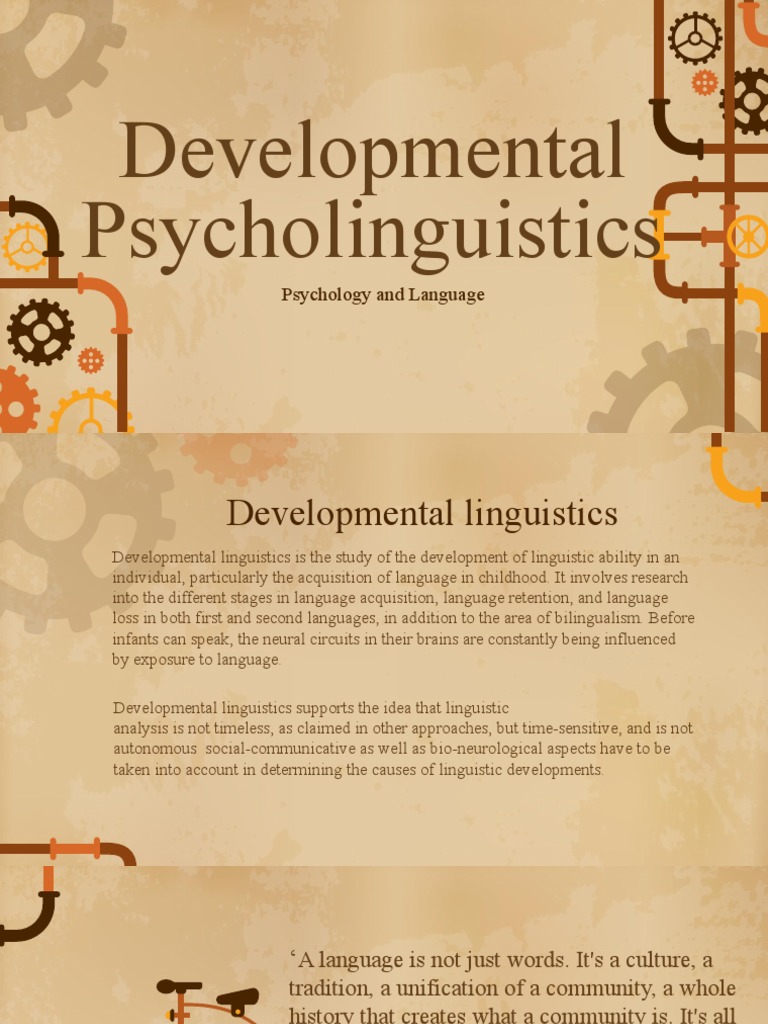 Developmental Psycholinguistics | PDF | Language Development | Language ...