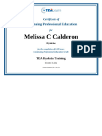 Tea Dyslexia Training Melissa C Calderon