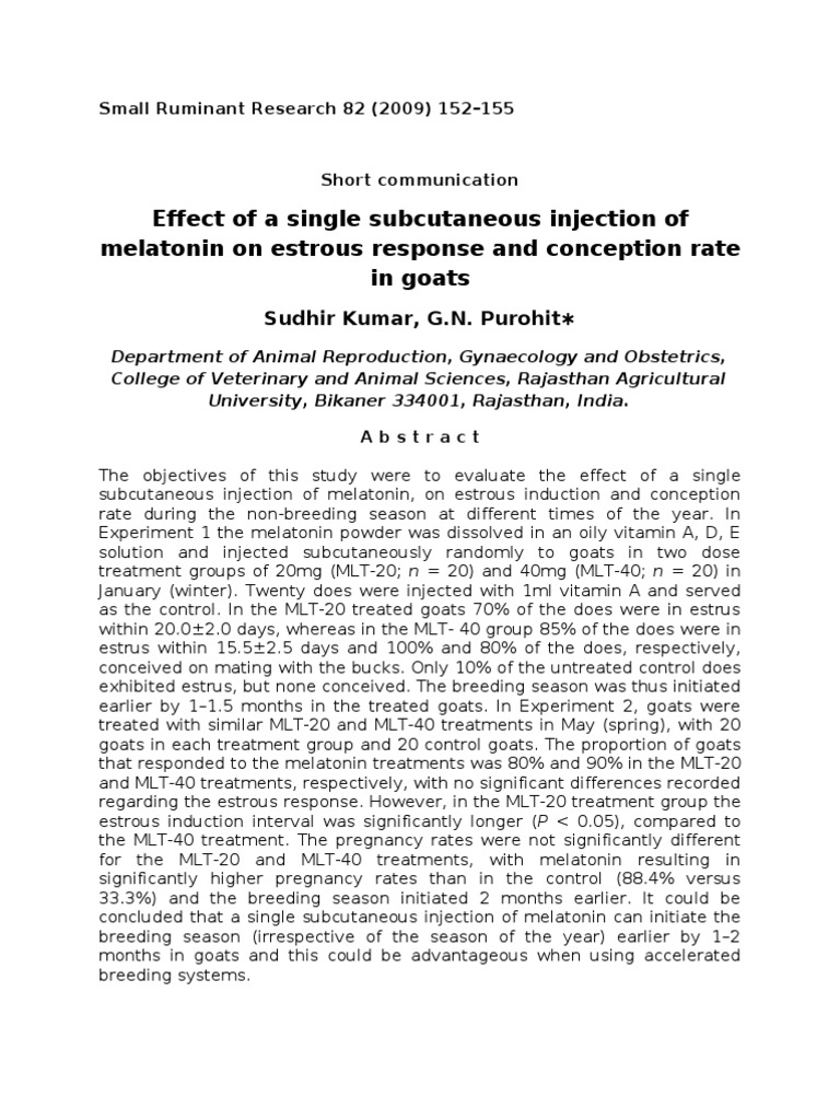 Small Ruminant Research | PDF